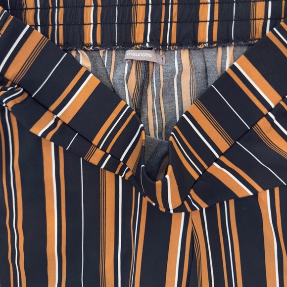 Maurice’s Dress Elasticized Striped Black and Brown Women's Jumpsuit Medium - Picture 4 of 6